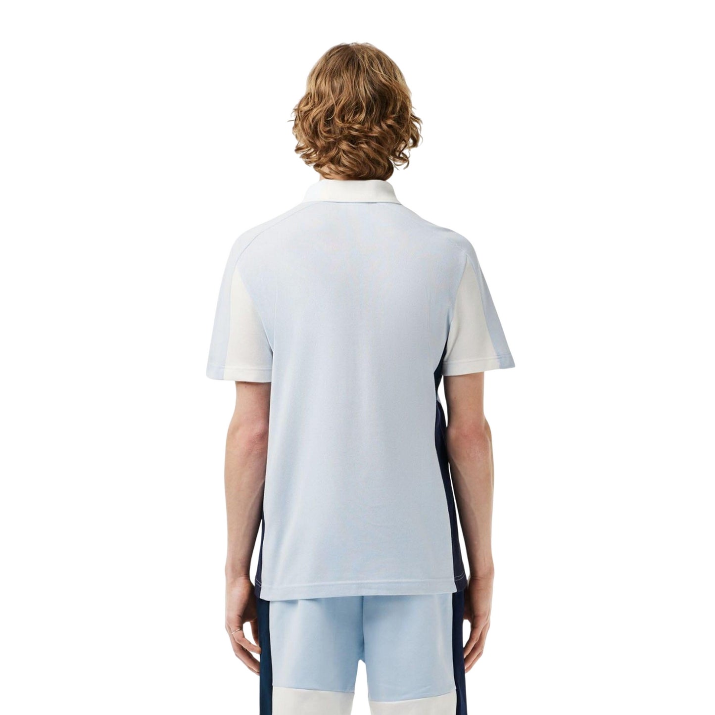 Light Blue - Back - Lacoste Mens Colour Block Regular Polo Shirt