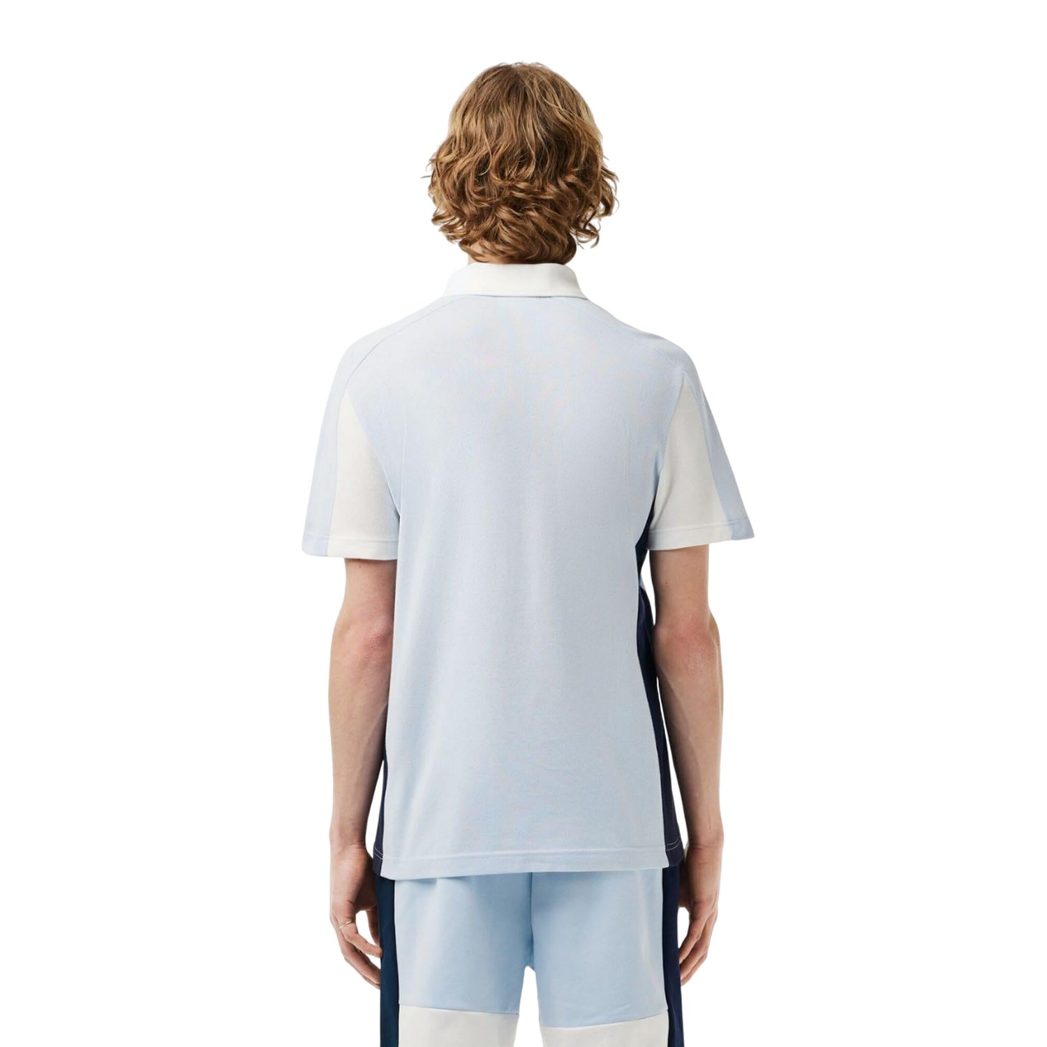 Light Blue - Back - Lacoste Mens Colour Block Regular Polo Shirt