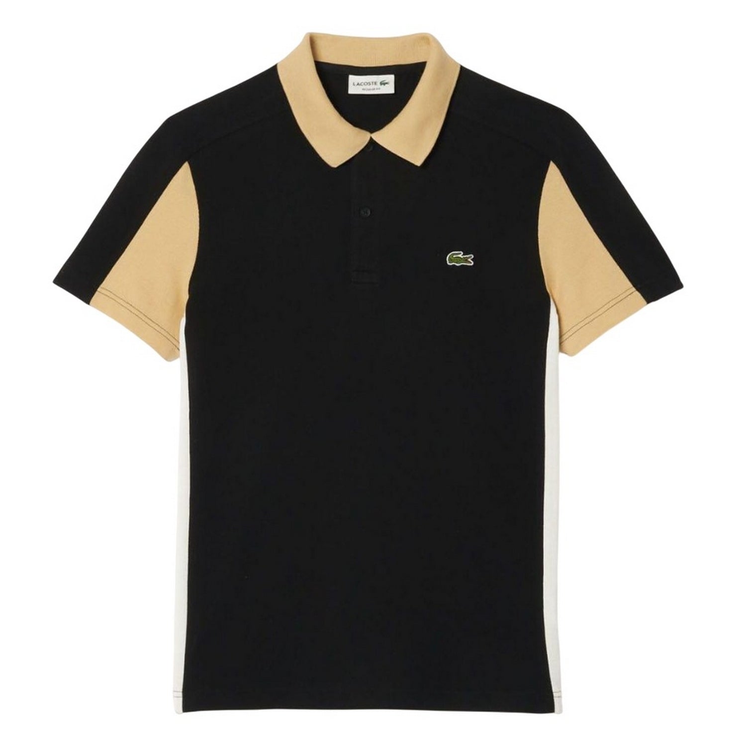 Black - Front - Lacoste Mens Colour Block Regular Polo Shirt