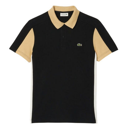 Black - Front - Lacoste Mens Colour Block Regular Polo Shirt
