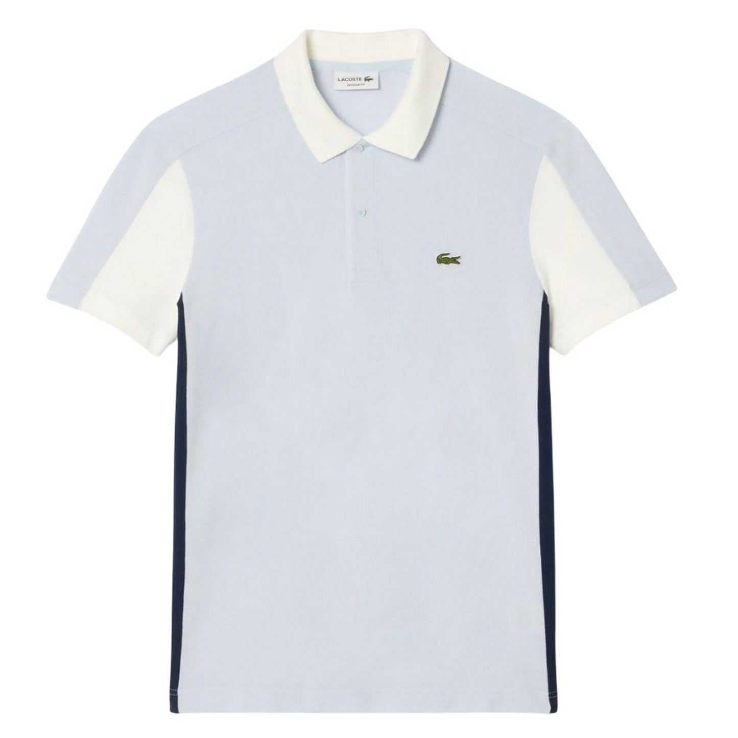 Light Blue - Front - Lacoste Mens Colour Block Regular Polo Shirt