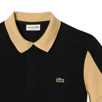 Black - Back - Lacoste Mens Colour Block Regular Polo Shirt