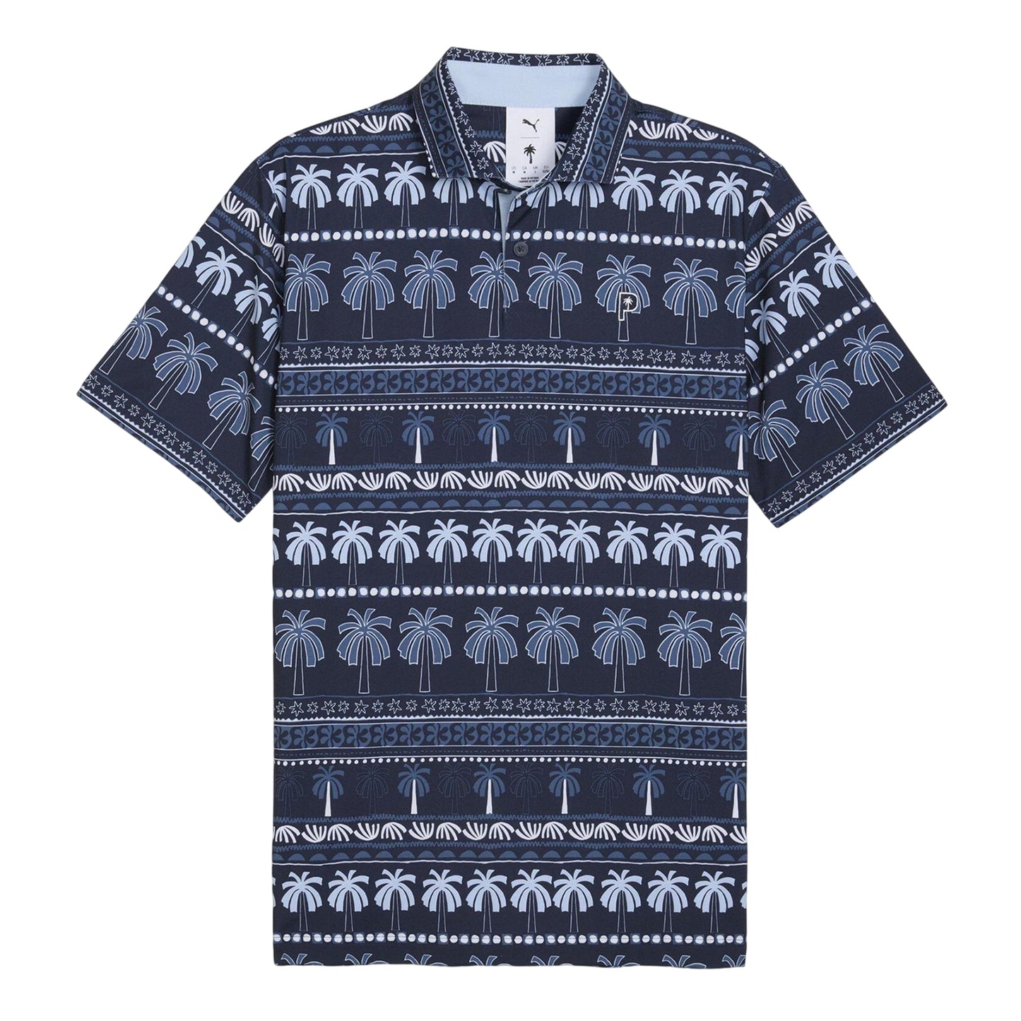 Deep Navy - Front - Puma Mens X Ptc Hero Palm Tree Polo Shirt