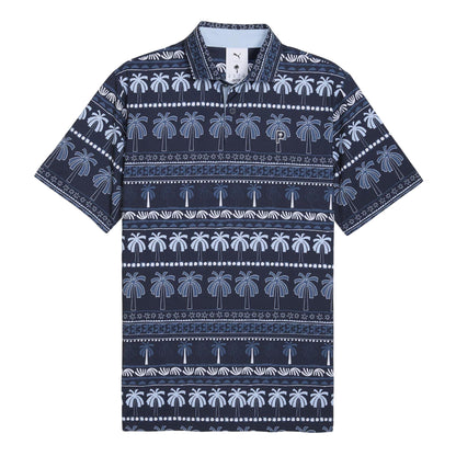 Deep Navy - Front - Puma Mens X Ptc Hero Palm Tree Polo Shirt