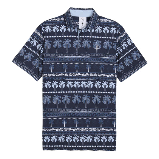 Deep Navy - Front - Puma Mens X Ptc Hero Palm Tree Polo Shirt