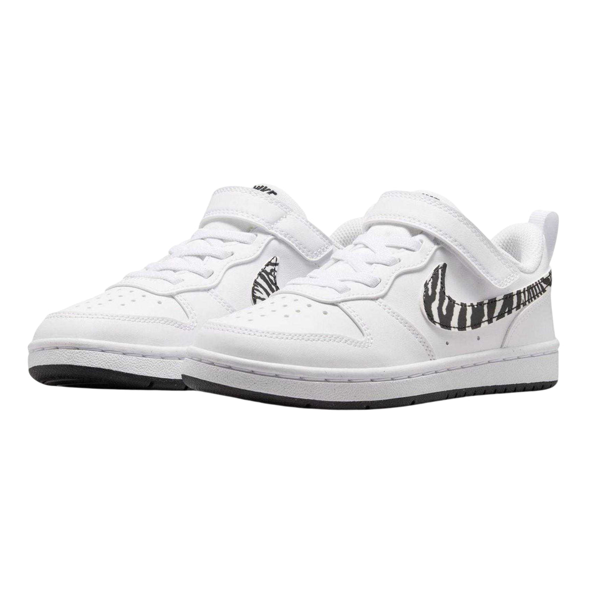 White - Lifestyle - Nike Childrens-Kids Borough Low Recraft Zebra Print Flat Trainers