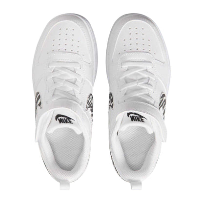 White - Pack Shot - Nike Childrens-Kids Borough Low Recraft Zebra Print Flat Trainers