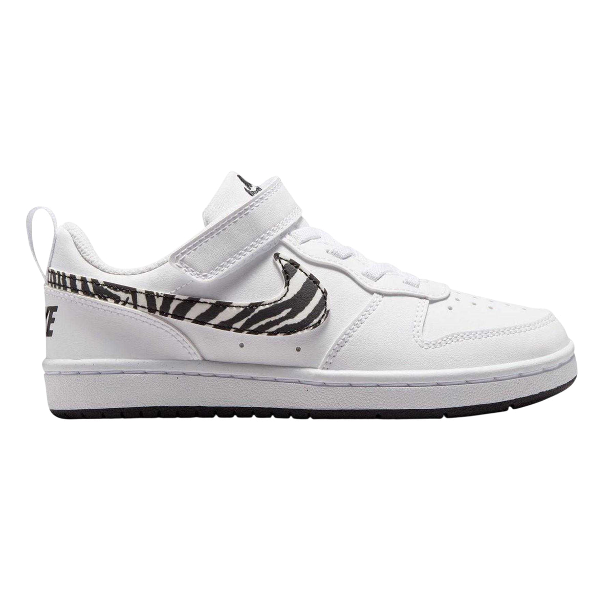 White - Front - Nike Childrens-Kids Borough Low Recraft Zebra Print Flat Trainers