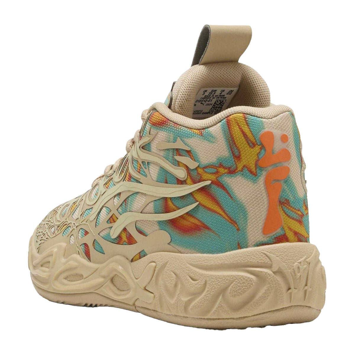Light Sand-Aquatic - Back - Puma Childrens-Kids LaMelo Ball Cut Out Basketball Trainers