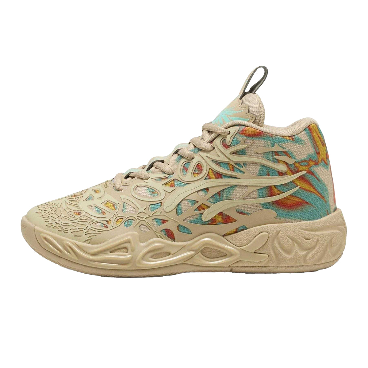 Light Sand-Aquatic - Side - Puma Childrens-Kids LaMelo Ball Cut Out Basketball Trainers