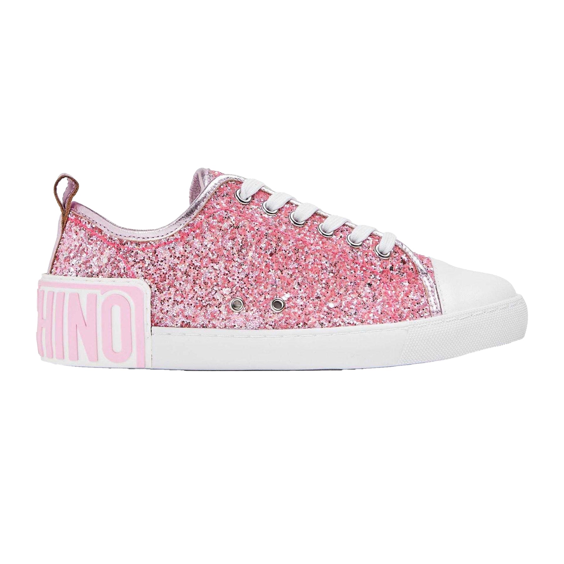 Pink - Front - Moschino Childrens-Kids Low Cut Trainers