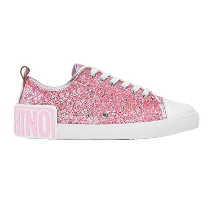 Pink - Front - Moschino Childrens-Kids Low Cut Trainers