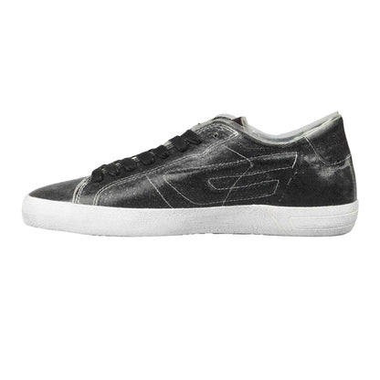 Black - Back - Diesel Mens S-Leroji Leather Low Cut Trainers