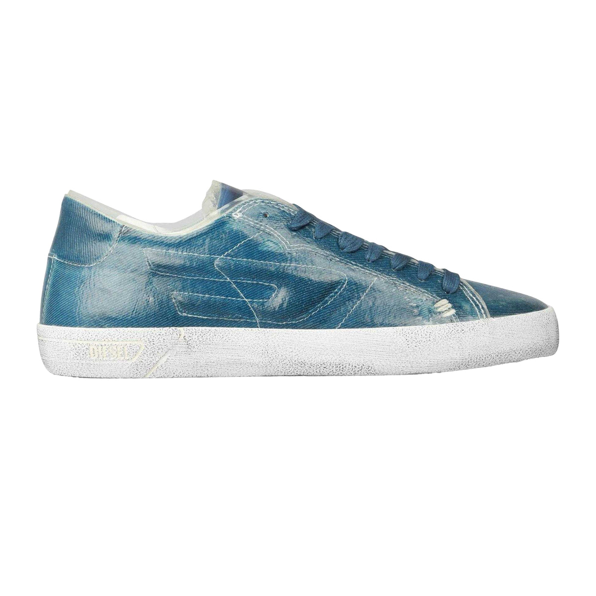 Indigo - Front - Diesel Mens S-Leroji Leather Low Cut Trainers