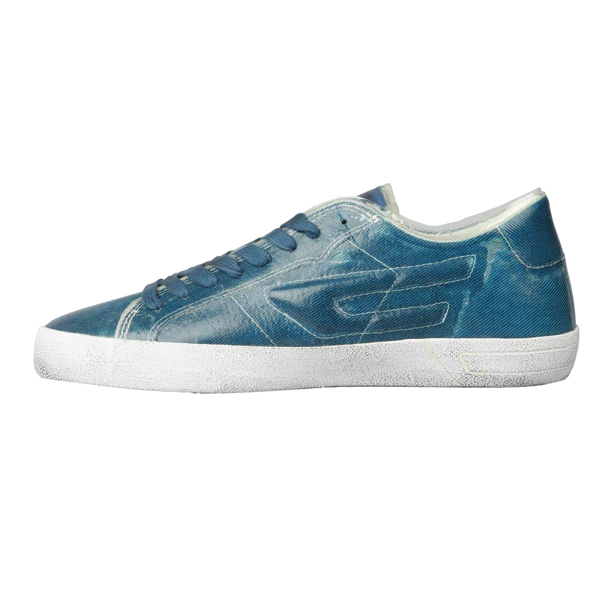 Indigo - Back - Diesel Mens S-Leroji Leather Low Cut Trainers