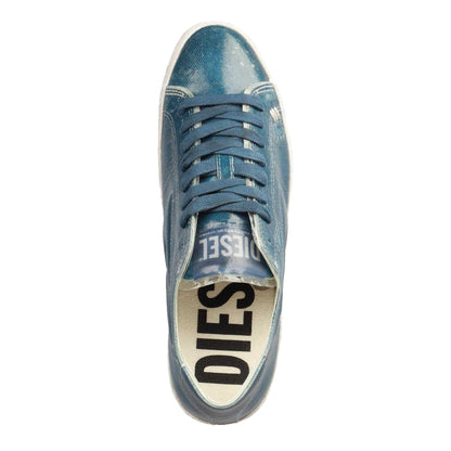 Indigo - Side - Diesel Mens S-Leroji Leather Low Cut Trainers