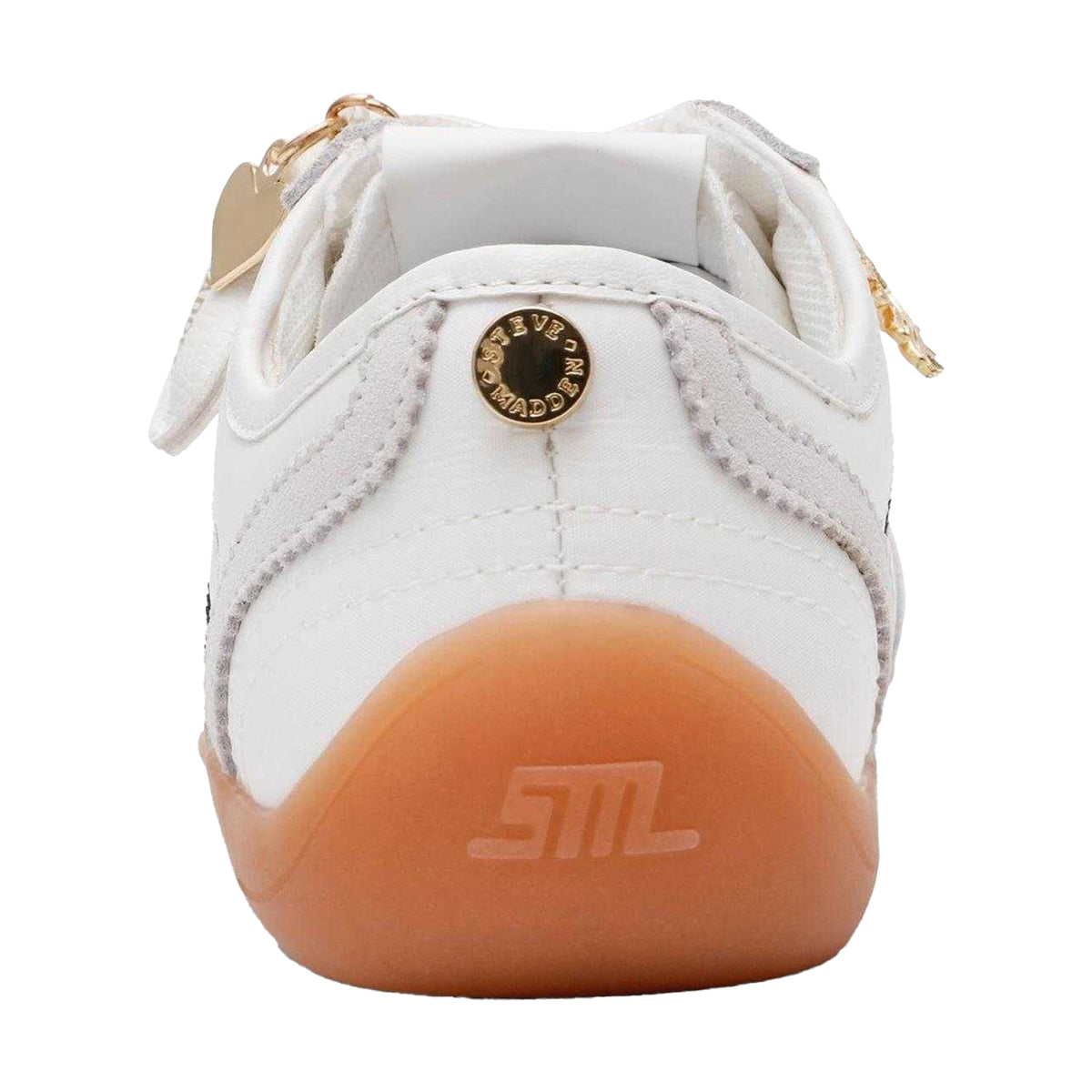 White-Black - Back - Steve Madden Womens-Ladies Bassett Suede Trainers