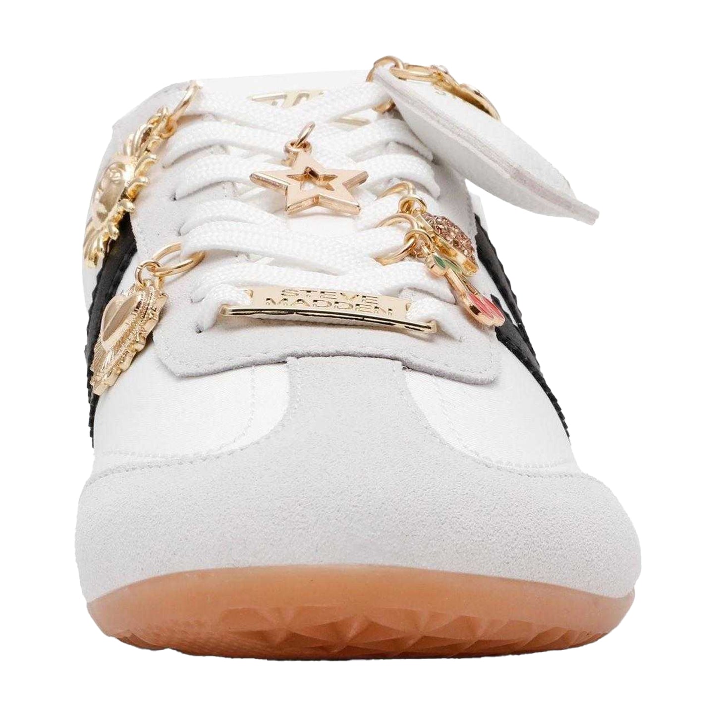 White-Black - Lifestyle - Steve Madden Womens-Ladies Bassett Suede Trainers
