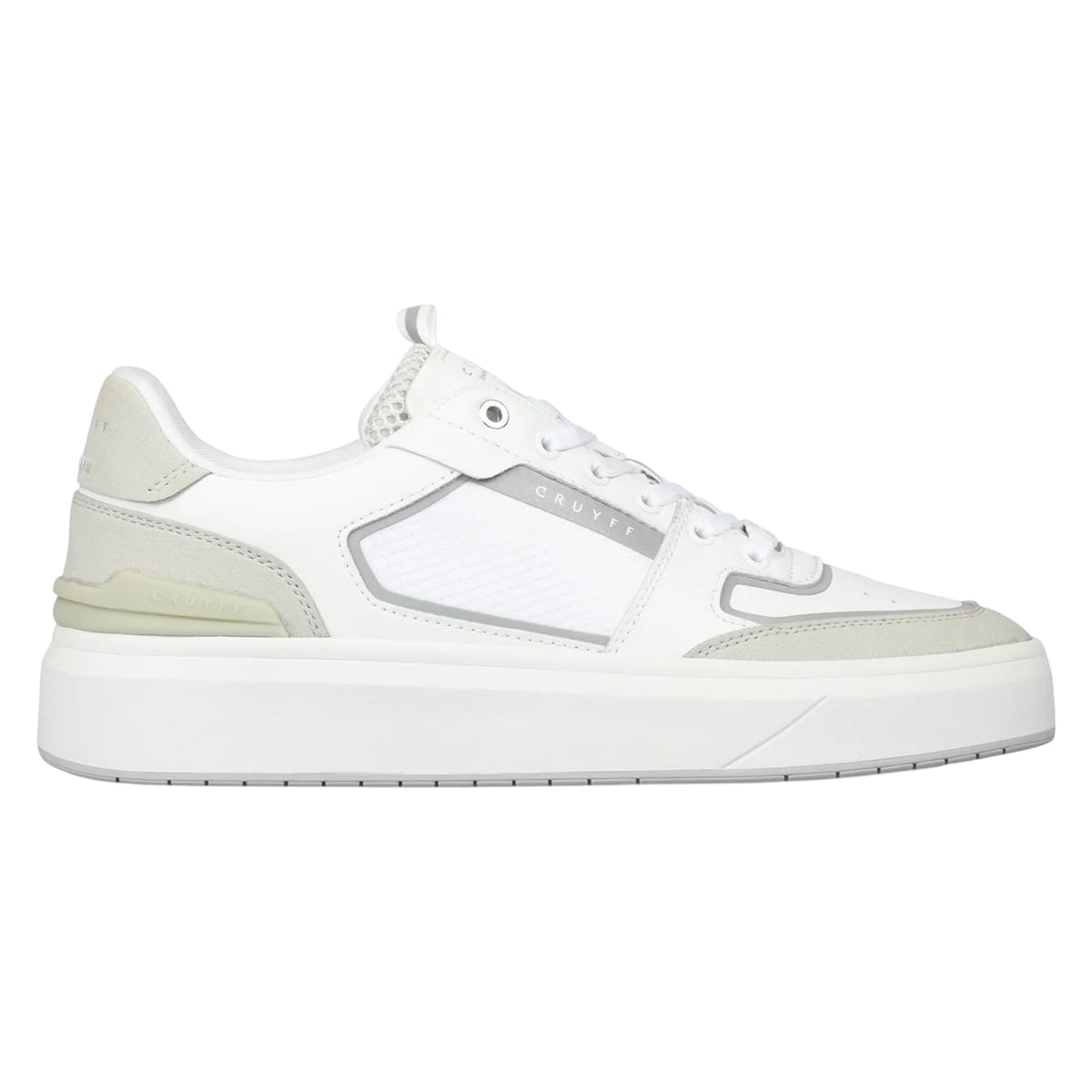 White - Front - Cruyff Mens Endorsed Leather Trainers