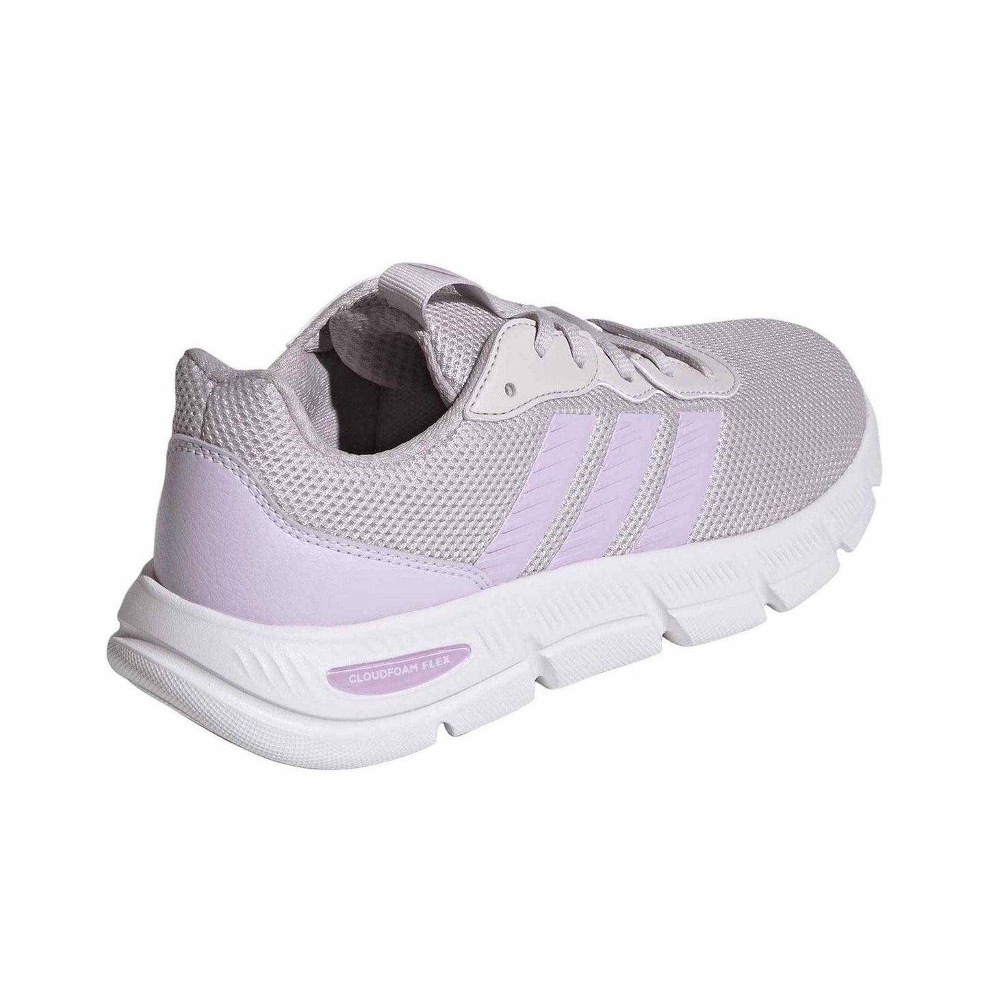 Purple - Back - Adidas Childrens-Kids 3 Stripes Cloudfoam Walking Shoes