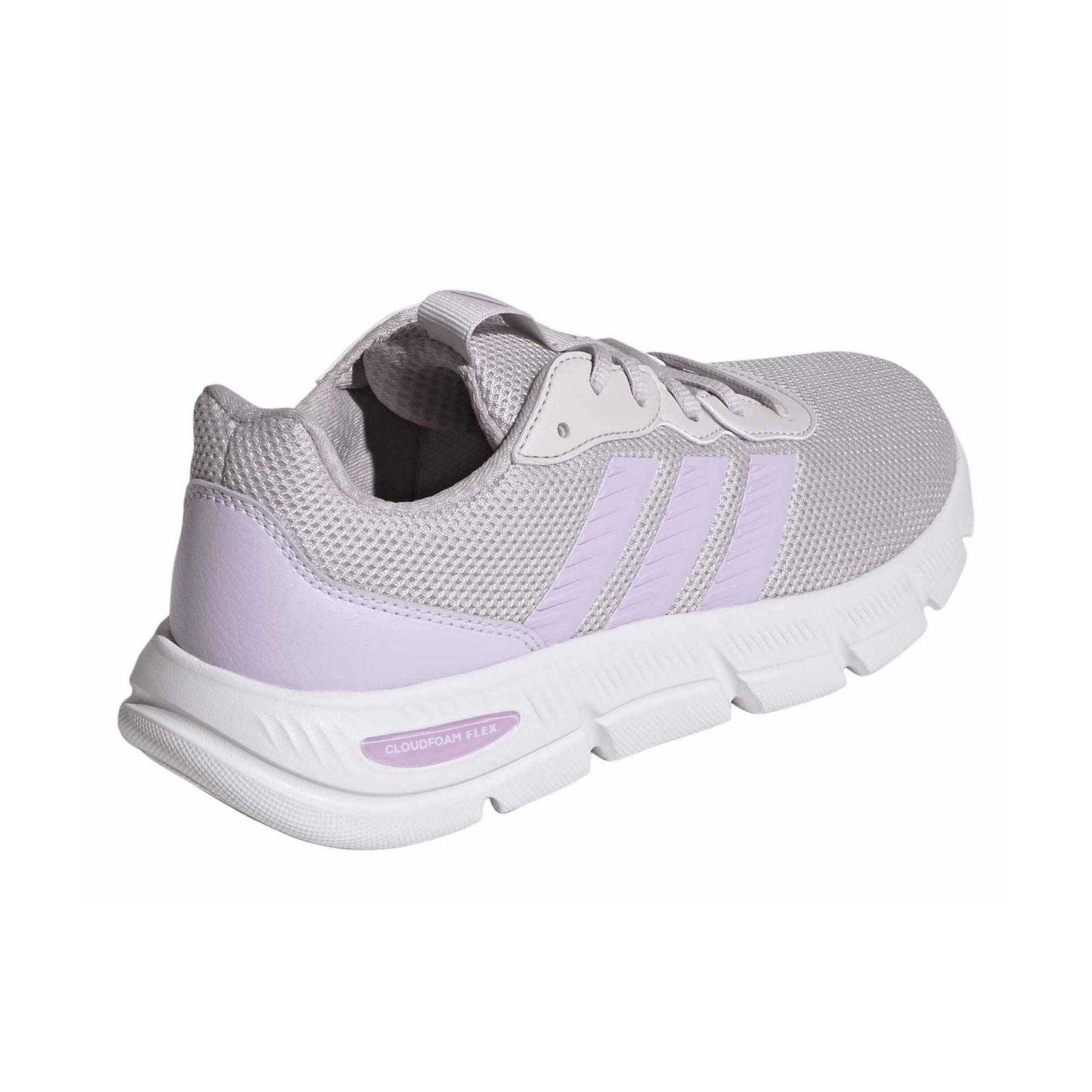 Purple - Back - Adidas Childrens-Kids 3 Stripes Cloudfoam Walking Shoes