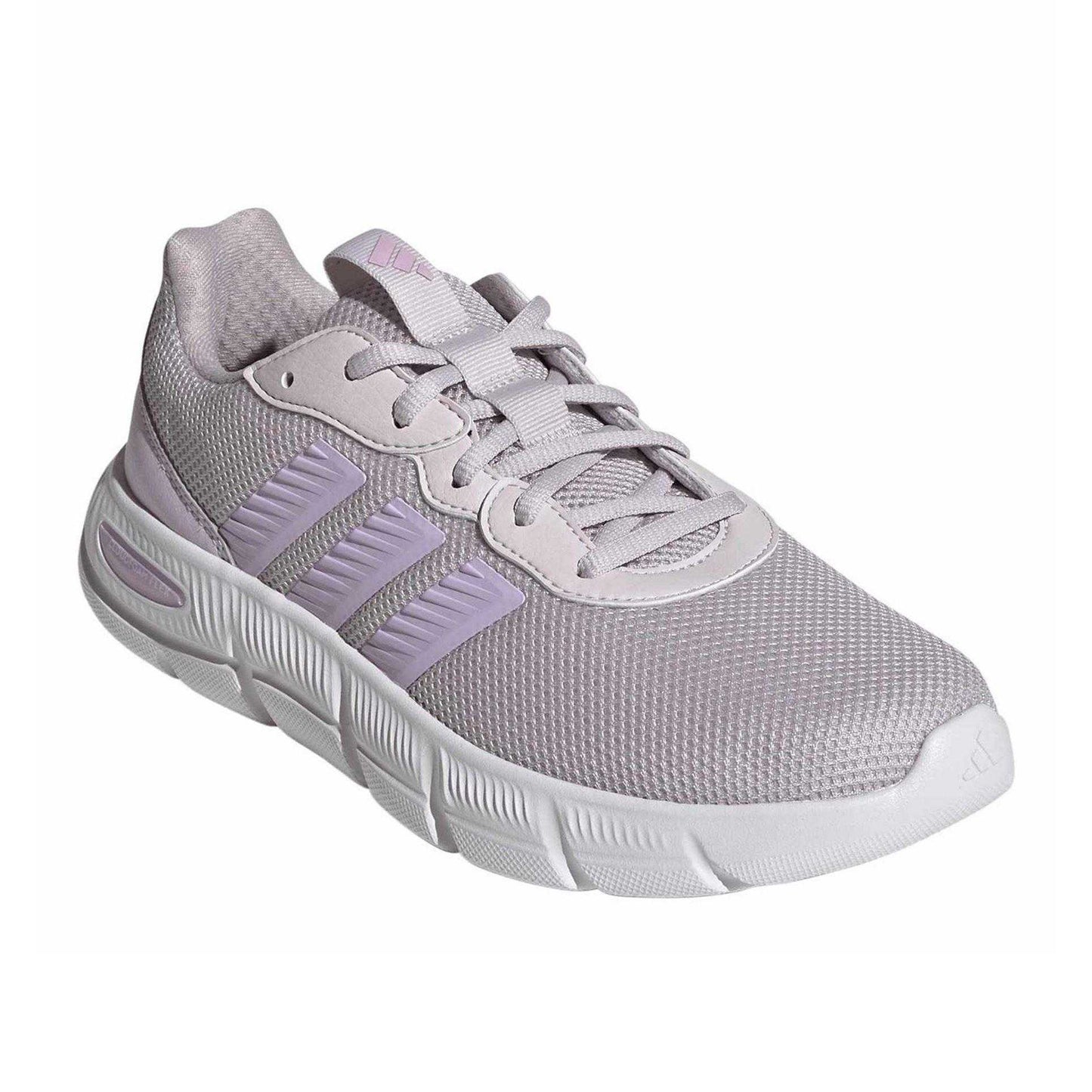 Purple - Pack Shot - Adidas Childrens-Kids 3 Stripes Cloudfoam Walking Shoes