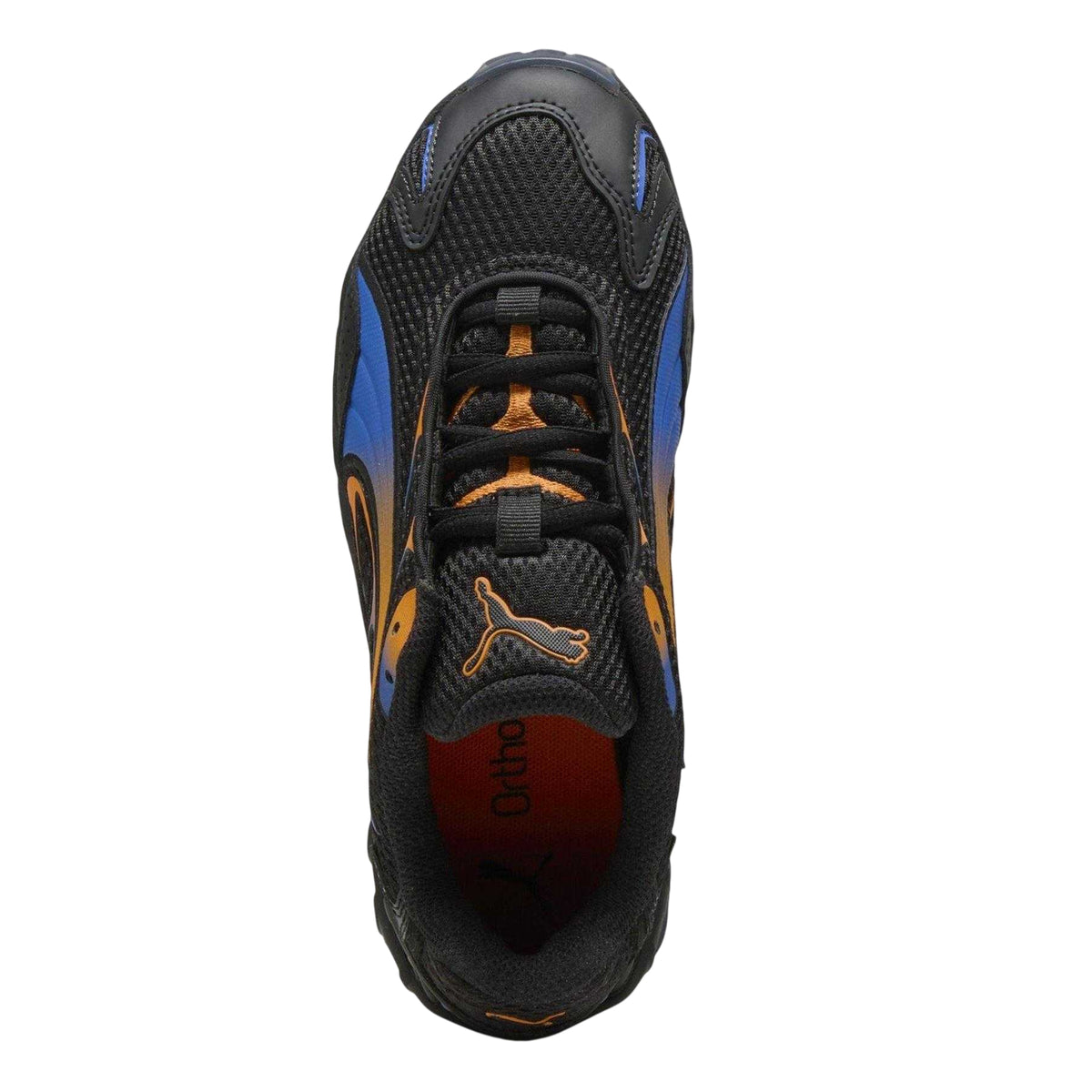 Black-Orange - Back - Puma Childrens-Kids Inhale Mesh Low Trainers