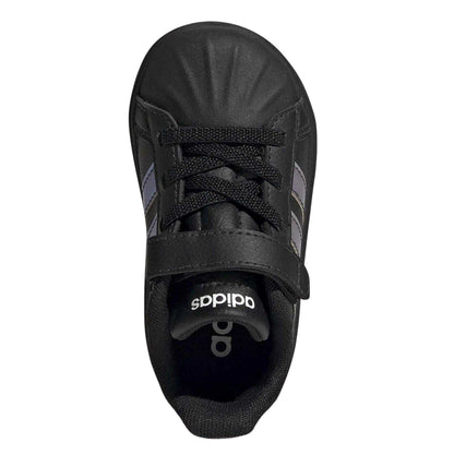 Black-Iridescent - Lifestyle - Adidas Childrens-Kids Grand Court Iridescent Trainers