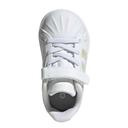 White-Iridescent - Lifestyle - Adidas Childrens-Kids Grand Court Iridescent Trainers