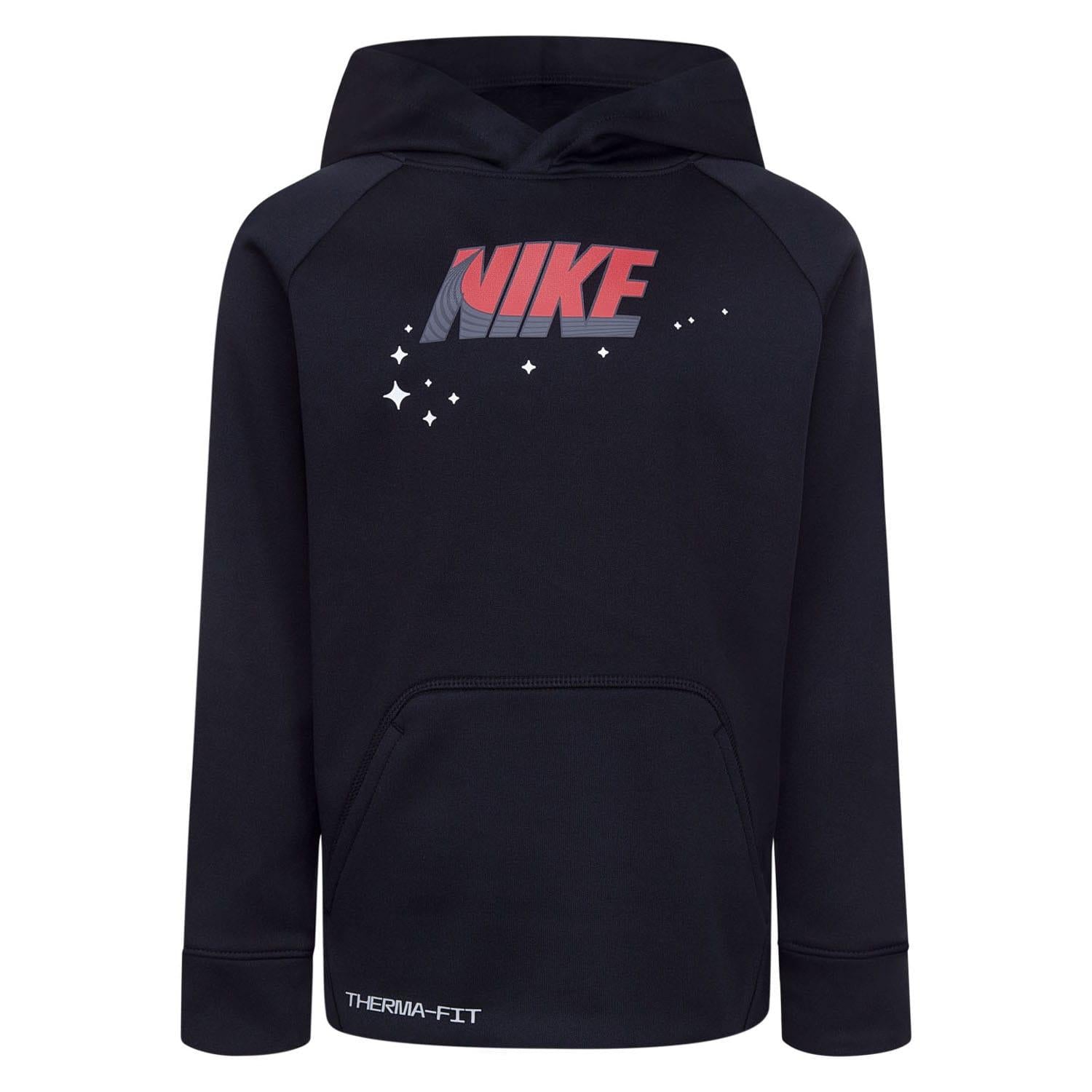Black - Front - Nike Childrens-Kids Dri-FIT Hoodie