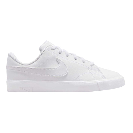 White - Front - Nike Childrens-Kids Court Legacy Swoosh Trainers