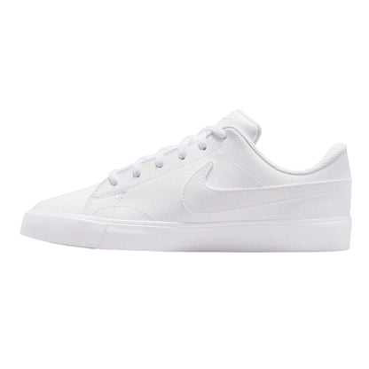 White - Side - Nike Childrens-Kids Court Legacy Swoosh Trainers