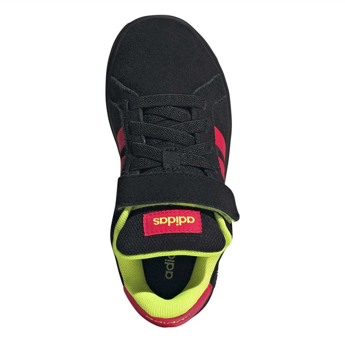 Core Black - Lifestyle - Adidas Childrens-Kids Grand Court Leather Flat Trainers