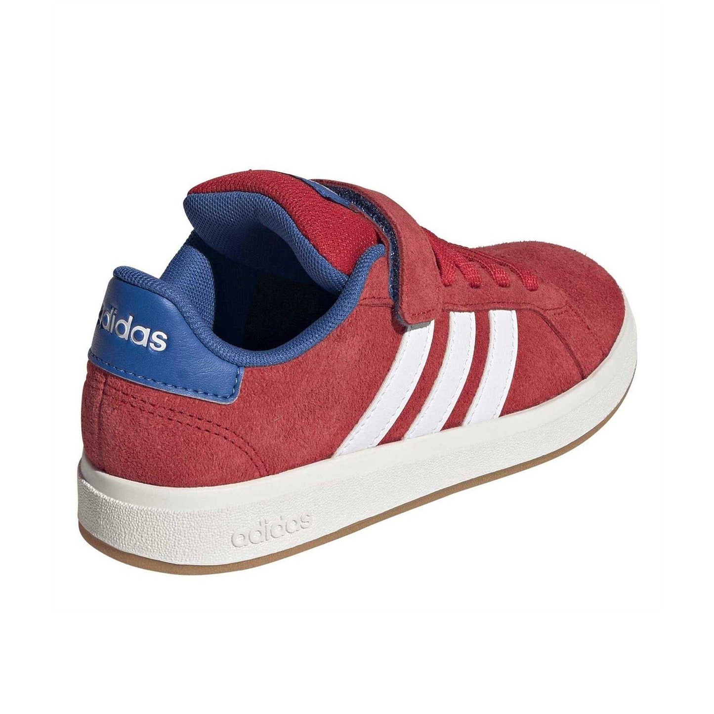 Ruby Red - Back - Adidas Childrens-Kids Grand Court Leather Flat Trainers