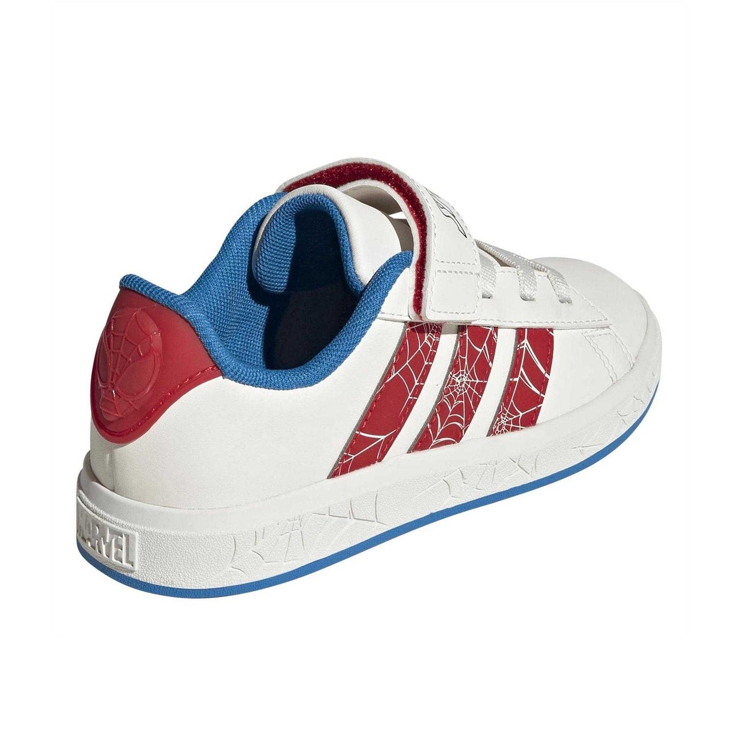 Cloud White - Back - Adidas Childrens-Kids Grand Court Spider-Man Trainers