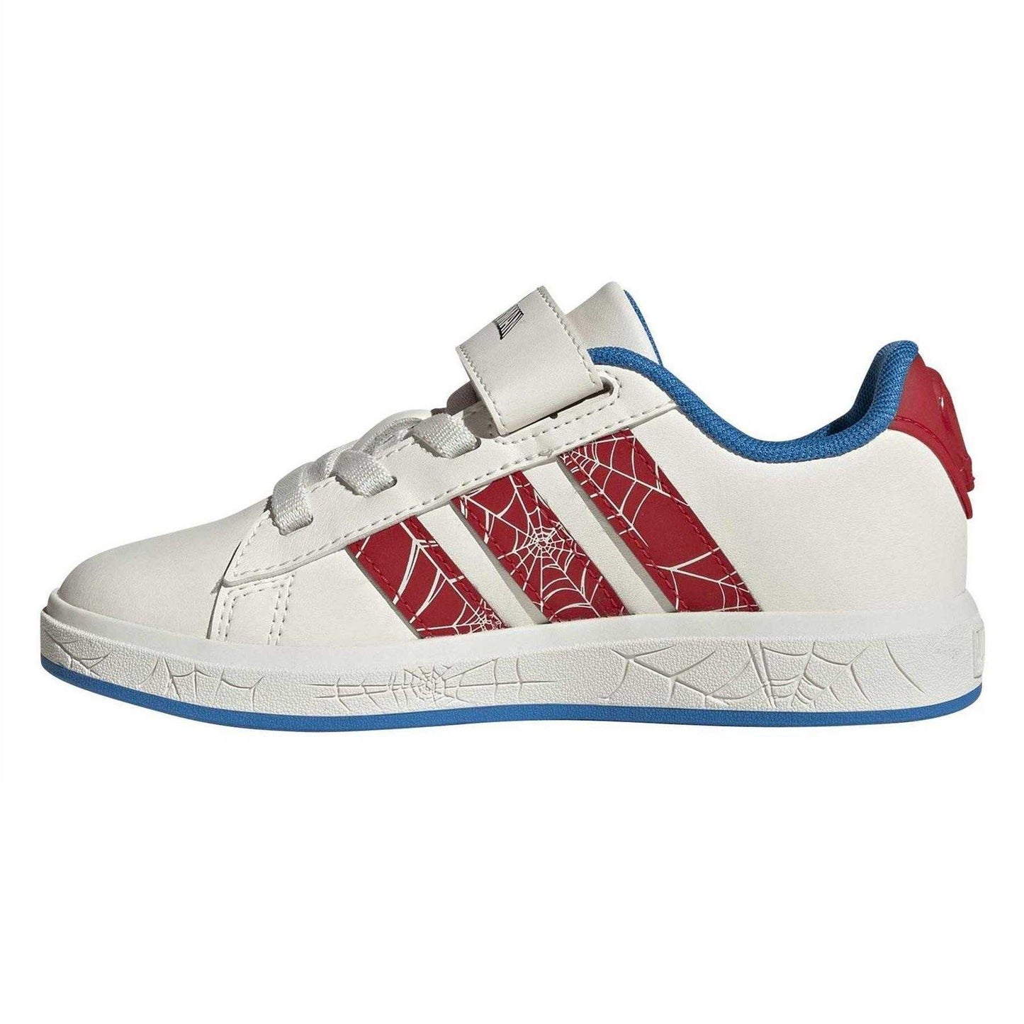 Cloud White - Side - Adidas Childrens-Kids Grand Court Spider-Man Trainers