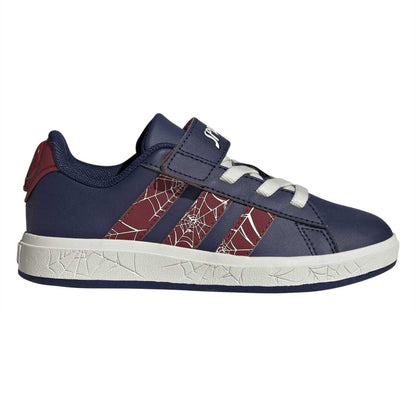 Dark Blue - Front - Adidas Childrens-Kids Grand Court Spider-Man Trainers
