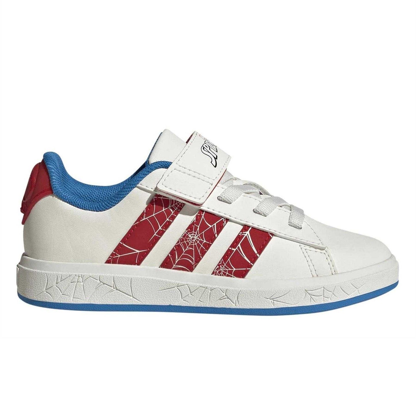 Cloud White - Front - Adidas Childrens-Kids Grand Court Spider-Man Trainers