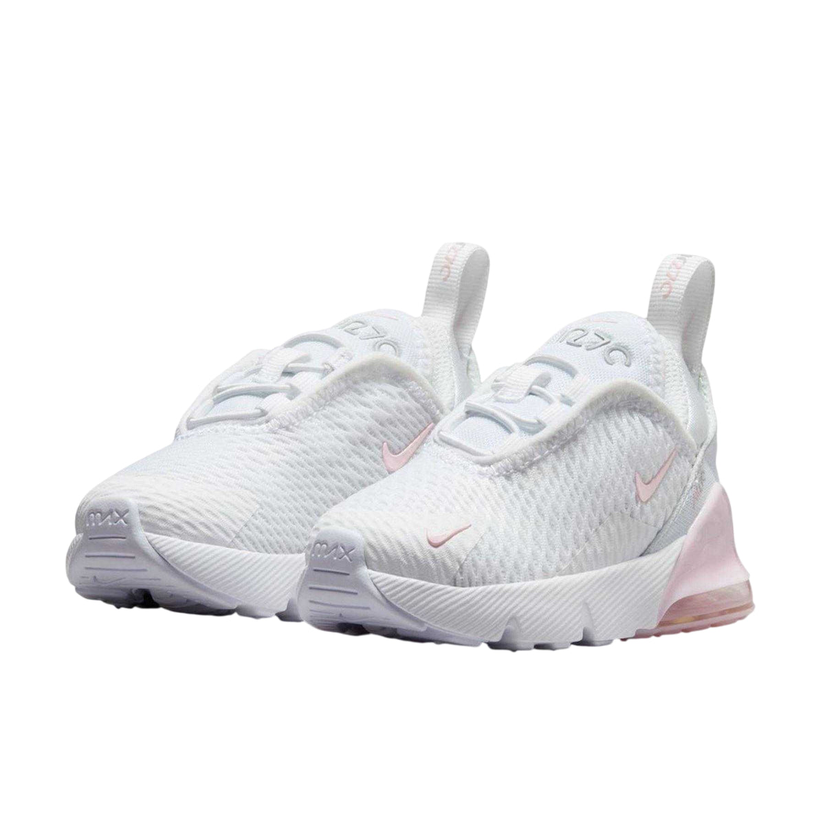 White-Pink - Pack Shot - Nike Toddler Air Max 270 Trainers