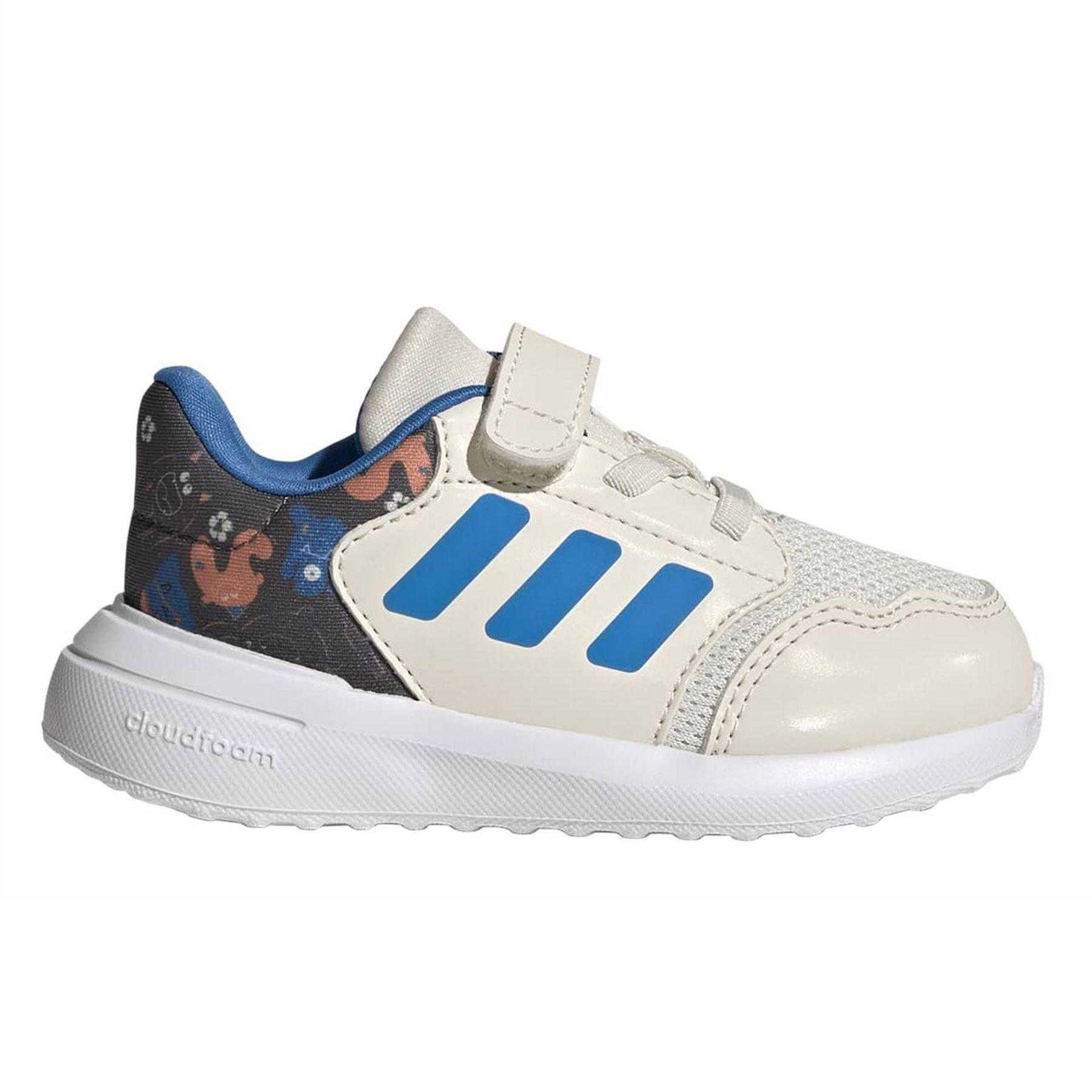 Off White-Lucid Blue - Front - Adidas Childrens-Kids Tensaur Run 3.0 Cloudfoam Trainers