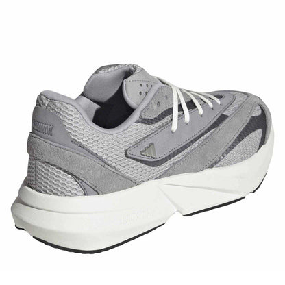 Grey - Back - Adidas Womens-Ladies Lightblaze Suede Running Trainers