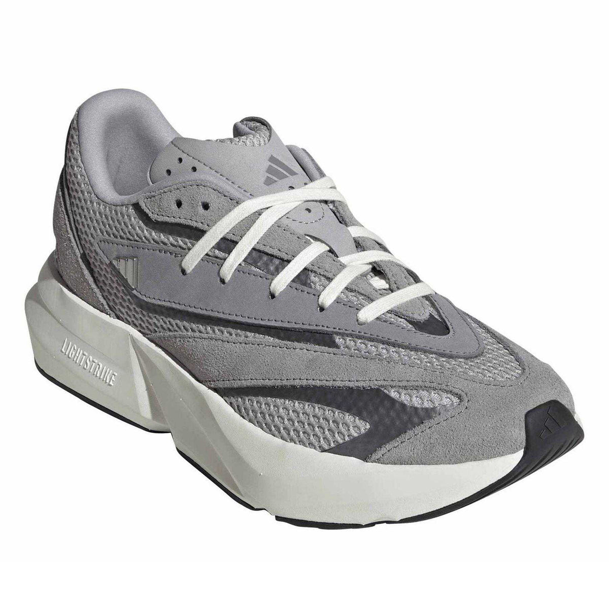 Grey - Pack Shot - Adidas Womens-Ladies Lightblaze Suede Running Trainers