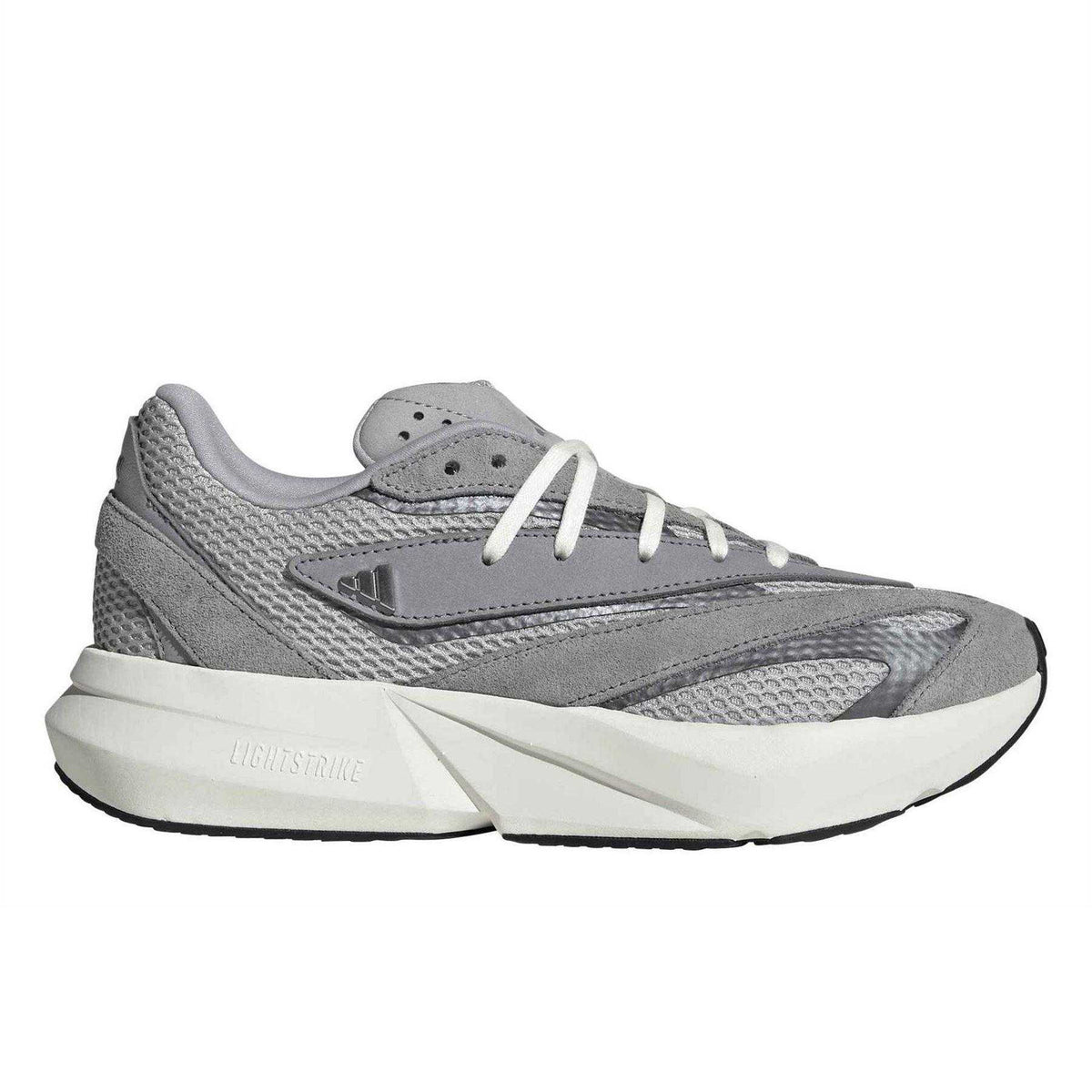 Grey - Front - Adidas Womens-Ladies Lightblaze Suede Running Trainers