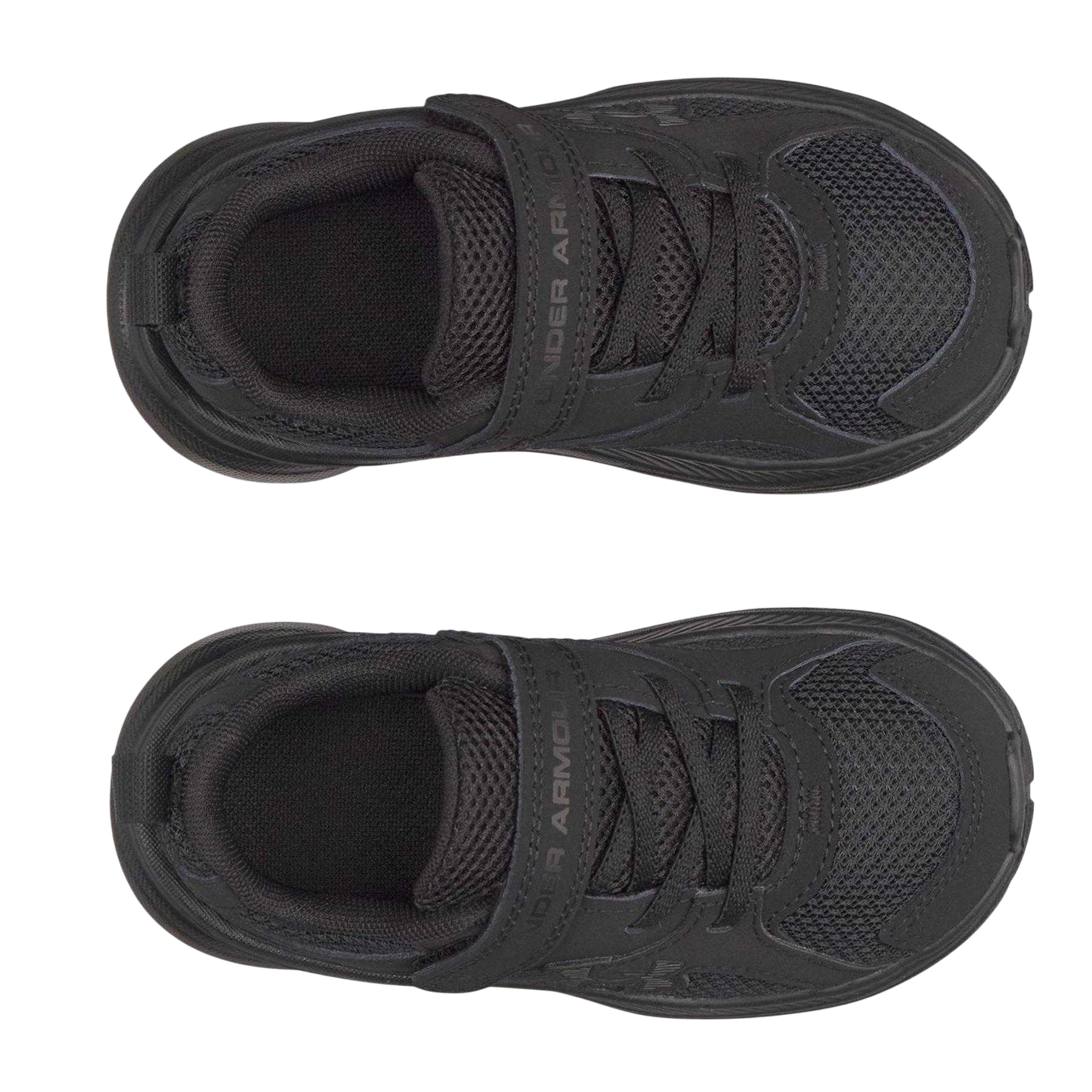 Triple Black - Side - Under Armour Childrens-Kids Cushioned Trainers