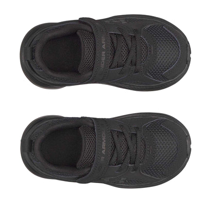 Triple Black - Side - Under Armour Childrens-Kids Cushioned Trainers