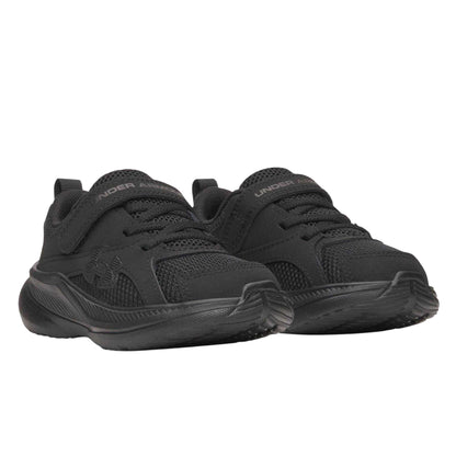 Triple Black - Pack Shot - Under Armour Childrens-Kids Cushioned Trainers