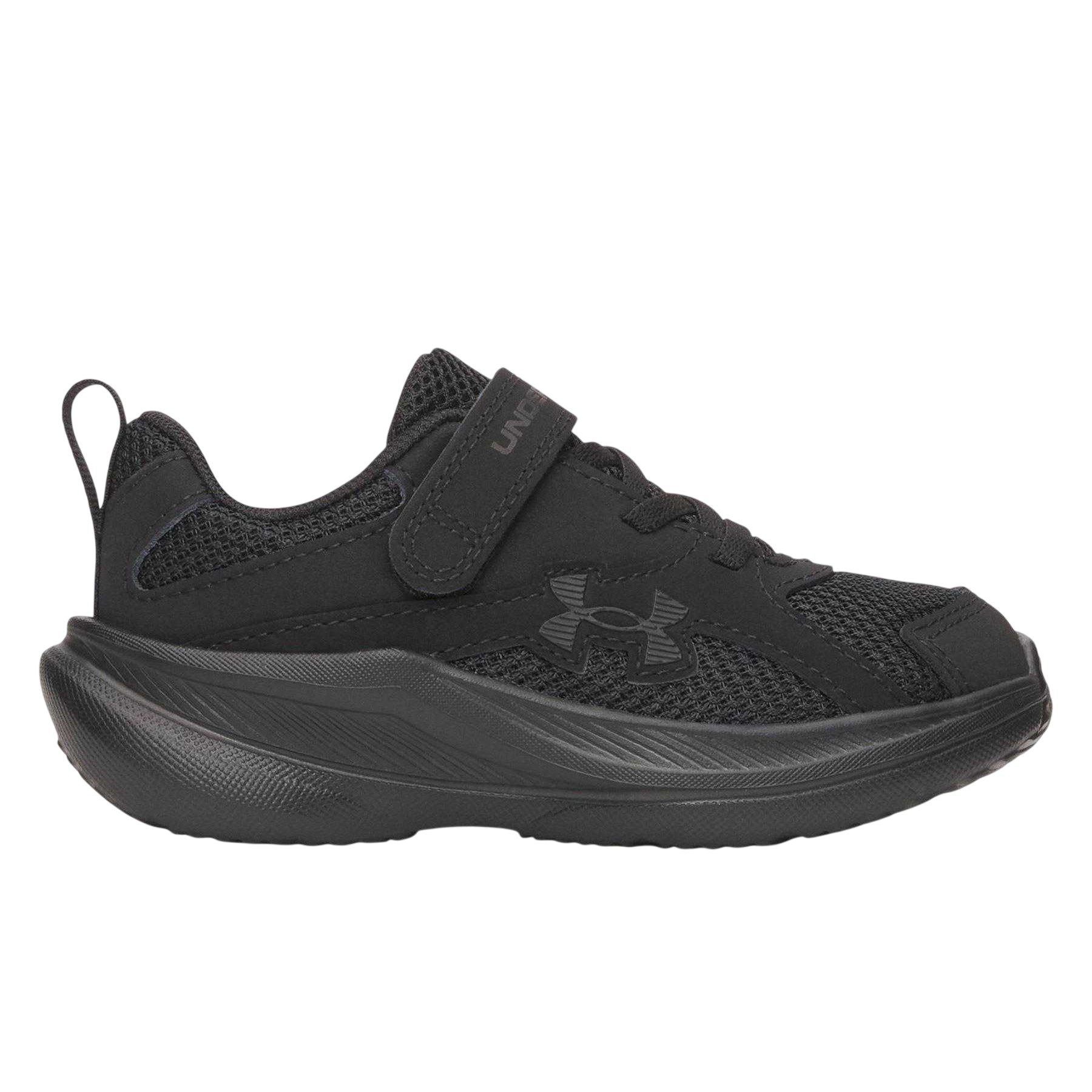 Triple Black - Front - Under Armour Childrens-Kids Cushioned Trainers