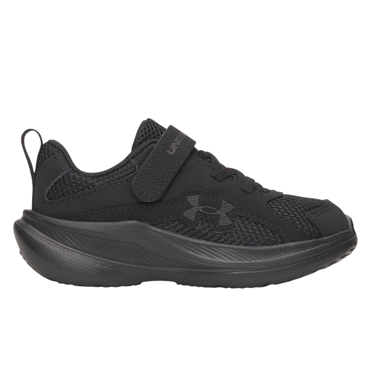 Triple Black - Front - Under Armour Childrens-Kids Cushioned Trainers