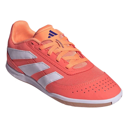 Coral - Close up - Adidas Childrens-Kids Predator Club Futsal Flat Trainers
