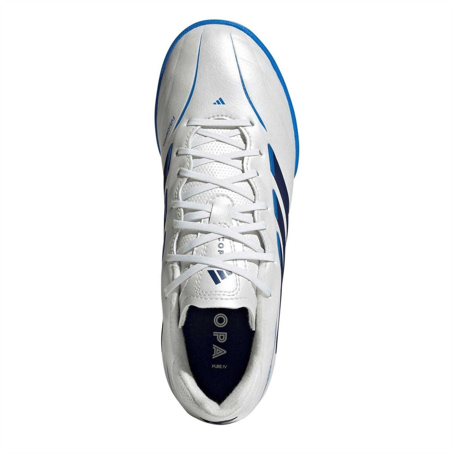 White-Black-Blue - Lifestyle - Adidas Childrens-Kids Copa Pure IV League Leather Turf Training Football Boots